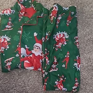 Holiday Elf Kids Pajama Set - Green and Red